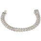 <span style="color:purple">SPECIAL!</span>7MM 2.64ct G SI 14K Yellow Gold Round & Baguette Diamond Cuban Bracelet 7" Long