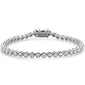 <span style="color:purple">SPECIAL!</span>2.99ct G SI 14K White Gold Round Diamond Bezel Bracelet 7" Long