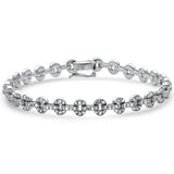 2.08ct G SI 14K White Gold Diamond Link Bracelet 7" Long