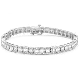 <span style="color:purple">SPECIAL!</span> 1.89ct G SI 14K White Gold Round & Baguette Diamond Bracelet 7"