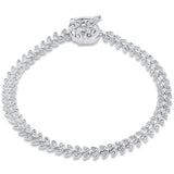 1.44ct G SI 14K White Gold Diamond Leaf Style Bracelet 7" Long