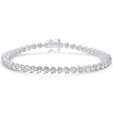 <span style="color:purple">¡ESPECIAL!</span> Pulsera de tenis de oro blanco de 14K con diamante de 4,18 ct G SI y 3 puntas, 7" de largo