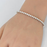 <span style="color:purple">¡ESPECIAL!</span> Pulsera de tenis de oro blanco de 14K con diamante de 4,18 ct G SI y 3 puntas, 7" de largo