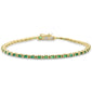<span style="color:purple">SPECIAL!</span> 1.62ct G SI 14K Yellow Gold Emerald Gemstones Bracelet 7" Long
