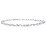 <span style="color:purple">SPECIAL!</span> 1.47ct G SI 14K White Gold Diamond Link Bracelet 7.5" Long
