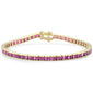 <span style="color:purple">SPECIAL!</span>6.40ct G SI 14K Yellow Gold Ruby Gemstones Bracelet 7" Long