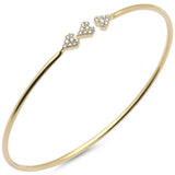 <span style="color:purple">¡ESPECIAL!</span> Brazalete abierto de corazón de diamantes de oro amarillo de 14K, 0,18 qt G SI