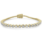3.01ct G SI 14K Yellow Gold Diamond Graduated Style Tennis Bracelet 7" Long