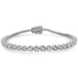 3.04ct G SI 14K White Gold Diamond Graduated Style Tennis Bracelet 7" Long