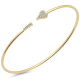 .15ct G SI 14K Yellow Gold Diamond Open Bangle Bracelet