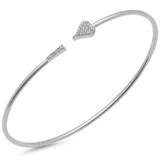 .15ct G SI 14K White Gold Diamond Open Bangle Bracelet