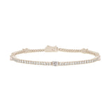 <span style="color:purple">SPECIAL!</span>2.38ct G SI 14K Yellow Gold Diamond & Emerald Cut Tennis Bracelet 7" Long