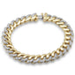 <span style="color:purple">SPECIAL!</span> 1.66ct G SI 14K Yellow Gold Diamond 9mm Round Cuban Bracelet 7" Long