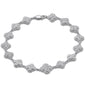 <span style="color:purple">SPECIAL!</span> 1.19ct G SI 14K White Gold Diamond Clover Bracelet 7" Long