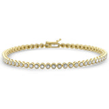 <span style="color:purple">¡ESPECIAL!</span> Pulsera de tenis con bisel de oro amarillo de 14K con diamantes de .53ct G SI, 7.25" de largo