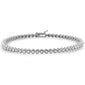 <span style="color:purple">SPECIAL!</span> .53ct G SI 14K White Gold Diamond Bezel Set Tennis Bracelet 7.25" Long