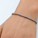 <span style="color:purple">SPECIAL!</span> 1.89ct G SI 14K White Gold Diamond & Ruby Gemstones Tennis Bracelet 7.25" Long