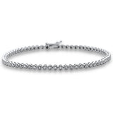 .32ct G SI 14K White Gold Diamond Bezel Set Tennis Bracelet 7" Long