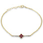 .32ct G SI 14K Yellow Gold Diamond & Ruby Gemstones Chain Bracelet 6+1" Ext Long