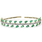 <span style="color:purple">SPECIAL!</span> 5.83ct G SI 14K Yellow Gold Diamond & Pear Shape Emerald Gemstones Bangle Bracelet 59mm