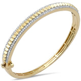 <span style="color:purple">¡ESPECIAL!</span> Brazalete de oro amarillo de 14K con diamantes de 1.05ct G SI