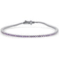 <span style="color:purple">SPECIAL!</span> 1.98ct G SI 14K White Gold Amethyst Gemstone Tennis Bracelet 7" Long