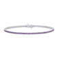 <span style="color:purple">SPECIAL!</span> 1.98ct G SI 14K White Gold Amethyst Gemstone Tennis Bracelet 7" Long
