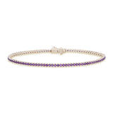 1.98ct G SI 14K Yellow Gold Amethyst Gemstone Tennis Bracelet 7" Long