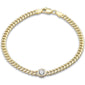 <span style="color:purple">SPECIAL!</span> .51ct G SI 14K Yellow Gold Round Diamond Cuban Bracelet 7" Long