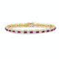 <span style="color:purple">SPECIAL!</span> 4.90ct G SI 14K Yellow Gold Diamond & Ruby Gemstones Bracelet 7" Long