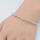 .52ct G SI 14K White Gold Round Diamond Flexible Beaded Bracelet