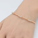 .52ct G SI 14K Rose Gold Diamond Flexible Beaded Bracelet