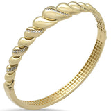 .37ct G SI 14K Yellow Gold Diamond Dome Italian Design Bangle Bracelet