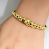.37ct G SI 14K Yellow Gold Diamond Dome Italian Design Bangle Bracelet