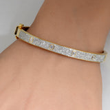 <span style="color:purple">SPECIAL!</span> 1.48ct G SI 14K Yellow Gold Diamond Bangle Bracelet