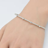 .52ct G SI 14K White Gold Diamond Flexible Beaded Bracelet
