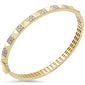 <span style="color:purple">SPECIAL!</span>1.19ct G SI 14K Yellow Gold Diamond Spike Studded Bangle Bracelet