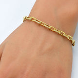 1.53ct G SI 14K Yellow Gold Diamond Paperclip Style Bracelet 7" Long