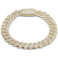 <span style="color:purple">SPECIAL!</span> 11mm 5.17ct G SI 14K Yellow Gold Diamond Square Cuban Bracelet 8.5"