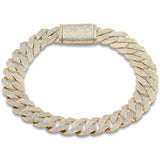 <span style="color:purple">SPECIAL!</span> 11mm 5.17ct G SI 14K Yellow Gold Diamond Square Cuban Bracelet 8.5"