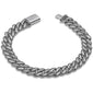 <span style="color:purple">SPECIAL!</span> 9mm 4.45ct G SI 14K White Gold Black & White Diamond Round Cuban Bracelet 8.5" Long