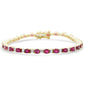 <span style="color:purple">SPECIAL!</span> 6.91ct G SI 14K Yellow Gold Oval Diamond & Ruby Gemstone Bracelet 7" Long
