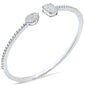 <span style="color:purple">SPECIAL!</span> 1.12ct G SI 14K White Gold Diamond Flexible Bangle Bracelet