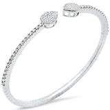 1.03ct G SI 14K White Gold Diamond Flexible Bangle Bracelet