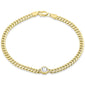 <span style="color:purple">SPECIAL!</span> .55ct G SI 14K Yellow Gold Round Diamond Chain Cuban Bracelet 7.5" Long