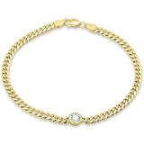 .30ct G SI 14K Yellow Gold Round Diamond Chain Bracelet 7.5" Long