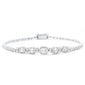 <span style="color:purple">SPECIAL!</span> 1.10ct G SI 14K White Gold Round & Baguette Diamond Bracelet 7" Long