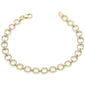 <span style="color:purple">SPECIAL!</span> .93ct G SI 14K Yellow Gold Diamond Round Link Bracelet 7" Long