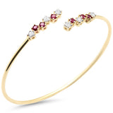 .97ct G SI 14K Yellow Gold Diamond & Ruby Gemstone Bracelet