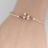 .97ct G SI 14K Yellow Gold Diamond & Ruby Gemstone Bracelet